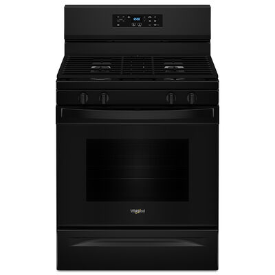 Whirlpool 30 in. 5.0 cu. ft. Oven Freestanding Natural Gas Range with 4 Sealed Burners - Black | WFGS3530RB