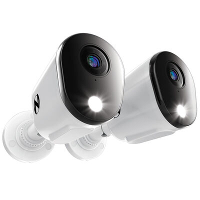Night Owl - Add_On 2-Camera Deterence 2K Security Camera with 2-Way Audio - White | CAM-2PK-FTD4