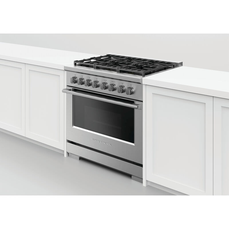 Fisher & Paykel Series 7 Professional 36 in. 5.3 cu. ft. Standard Convection Gas Range with 6 Sealed Burners - Stainless Steel, , hires