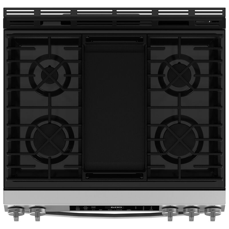 GE 30 in. 5.3 cu. ft. Smart Air Fry Convection Oven Slide-In Natural Gas Range with 5 Sealed Burners & Griddle - Fingerprint Resistant Stainless, , hires