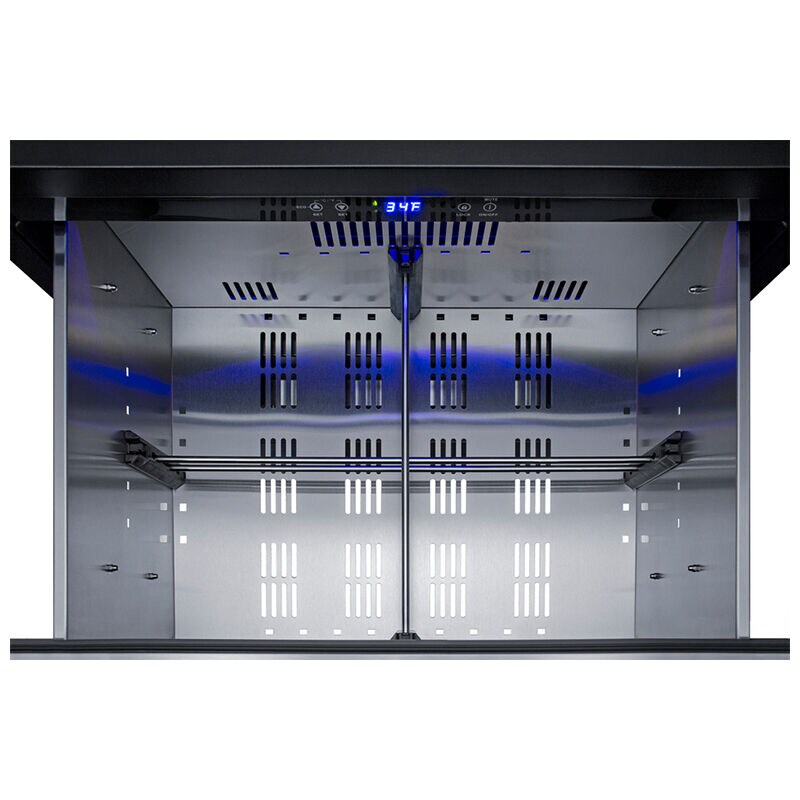 Summit 27 in. 4.8 cu. ft. Outdoor Double Refrigerator Drawers - Stainless Steel/Panel Ready, , hires