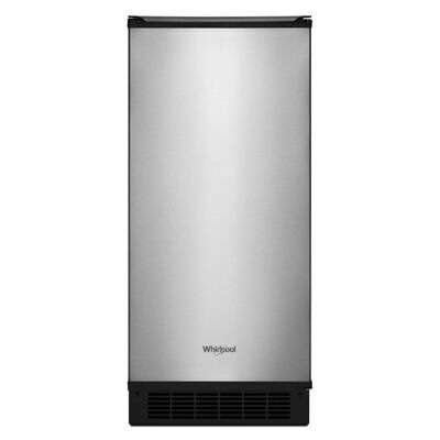 Whirlpool 15 in. Ice Maker with 25 Lbs. Ice Storage Capacity, Self- Cleaning Cycle, Clear Ice Technology & Digital Control - Fingerprint Resistant Stainless Steel | WUI75X15HZ