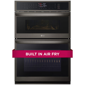 LG 30 in. 6.4 cu. ft. Electric Smart Oven/Microwave Combo Wall Oven with Standard Convection & Self Clean - PrintProof Black Stainless Steel, , hires