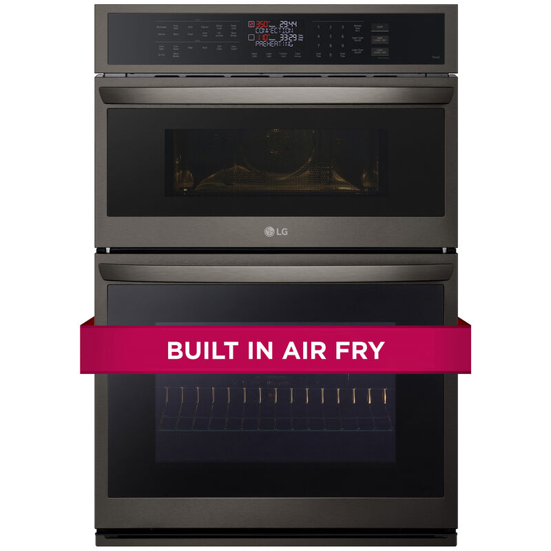 LG 30 in. 6.4 cu. ft. Electric Smart Oven/Microwave Combo Wall Oven with Standard Convection & Self Clean - PrintProof Black Stainless Steel, , hires