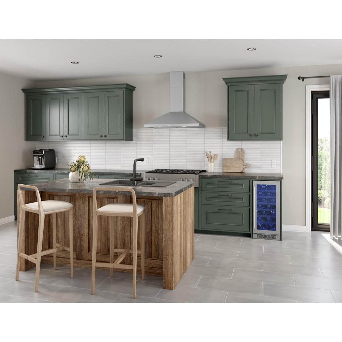 Zephyr 36 in. Convertible Chimney Style Range Hood with 600 CFM, 3