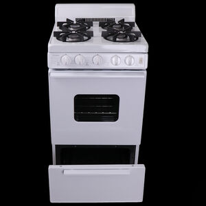Premier 20 in. 2.4 cu. ft. Gas Range with 4 Sealed Burners - White, , hires