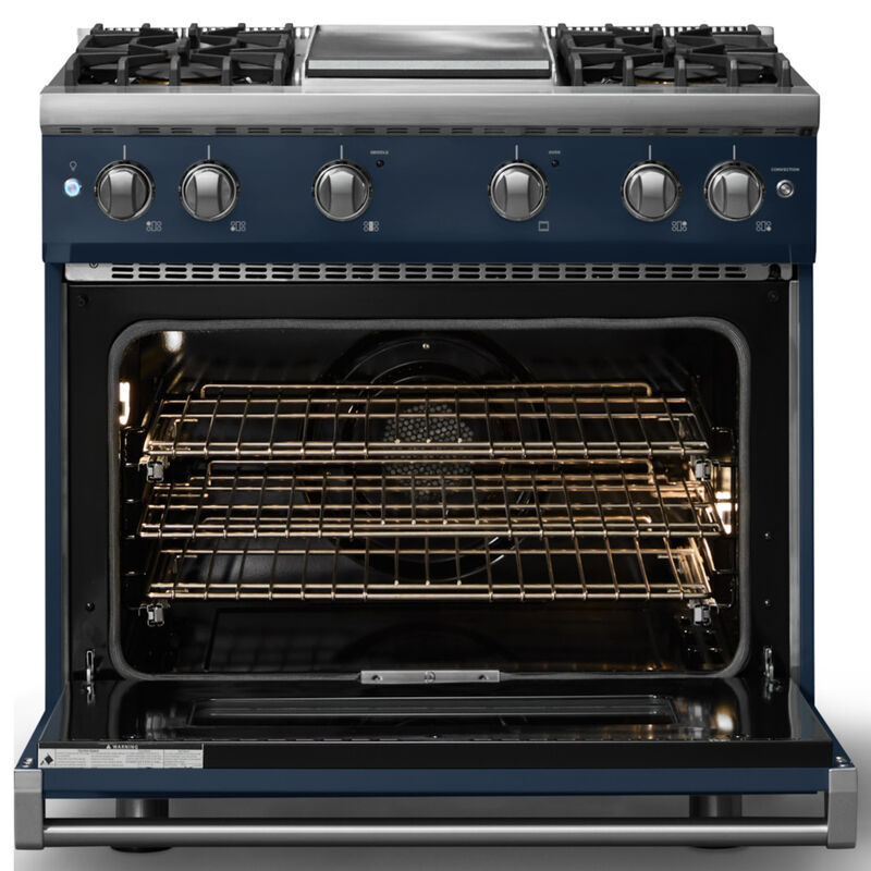 Viking 5 Series 36 in. 5.1 cu. ft. Standard Convection Gas Range with 4 Sealed Burners & Griddle - Slate Blue, , hires