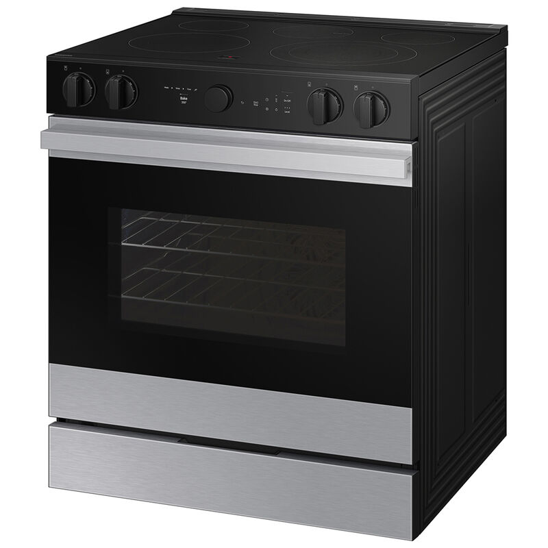 Samsung Bespoke 30 in. 6.3 cu. ft. Smart Air Fry Convection Oven Slide-In Electric Range with 5 Smoothtop Burners - Stainless Steel, Stainless Steel, hires