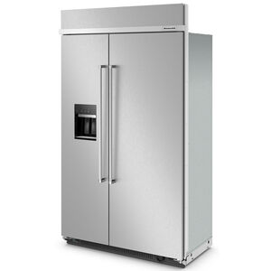 KitchenAid 48 in. 29.4 cu. ft. Built-In Counter Depth Side by Side Refrigerator with Ice & Water Dispenser - Stainless Steel with PrintShield Finish, Stainless Steel with PrintShield Finish, hires