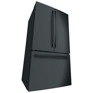 GE 36 in. 27.0 cu. ft. French Door Refrigerator with Internal Water Dispenser - Black, Black, hires