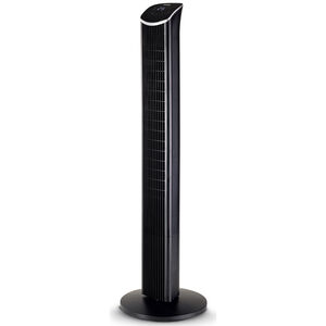 CoolVia 46 in. Oscillating Tower Fan with 3 Speed Setting & Remote Control - Black, , hires