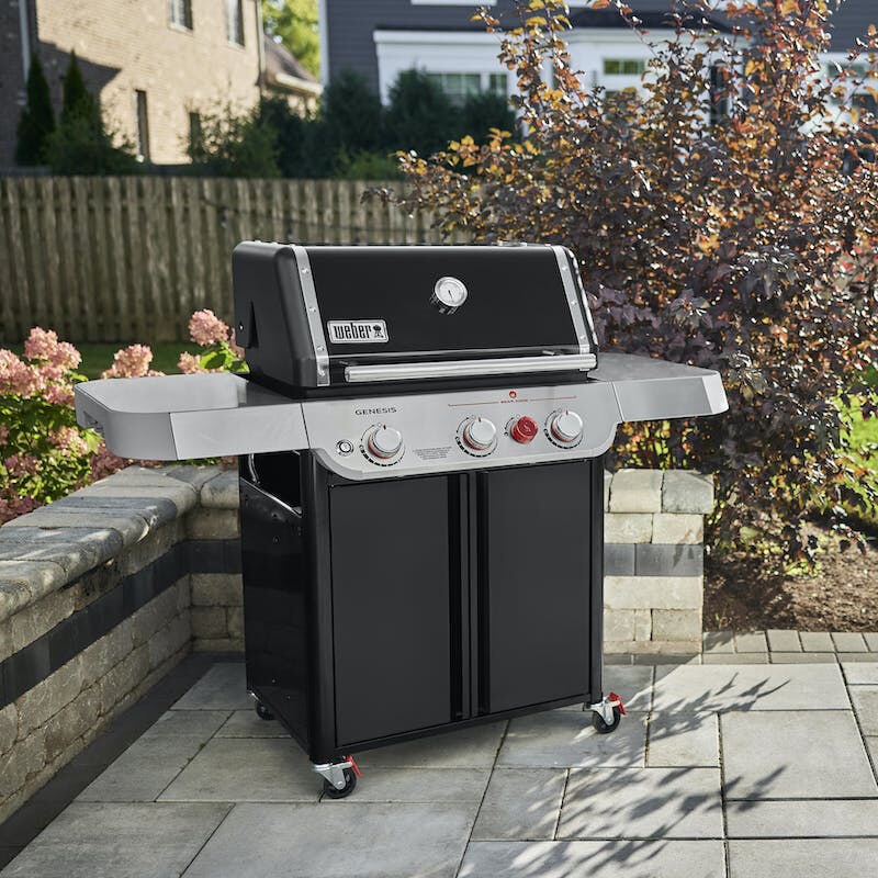 Weber Genesis E 325 3 Burner Natural Gas Grill with Electronic Ignition System Sear Burner Black