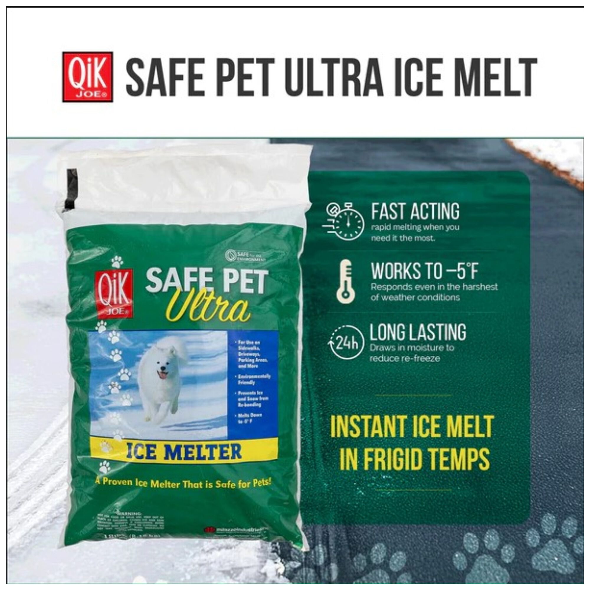 Milazzo QiK JOE Pet Friendly 18lb Bag of Non-toxic Propylene