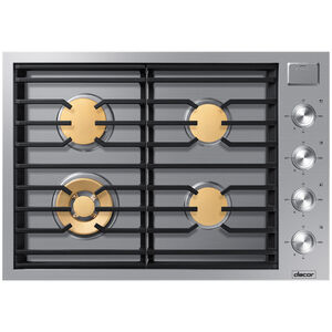 Dacor Contemporary 30 in. 4-Burner Smart Natural Gas Cooktop with Simmer Burner & Power Burner - Silver Stainless, , hires