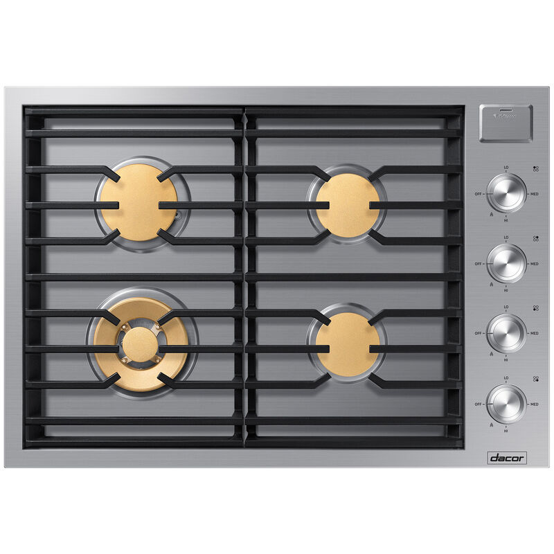 Dacor Contemporary 30 in. 4-Burner Smart Natural Gas Cooktop with Simmer Burner & Power Burner - Silver Stainless, , hires