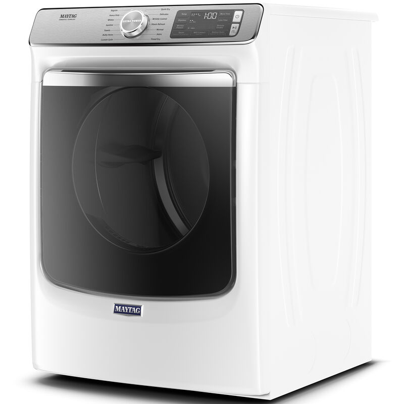 Maytag 27 in. 7.3 cu. ft. Smart Stackable Gas Dryer with Extra Power Button, Industry-Exclusive Extra Moisture Sensor, Sanitize & Steam Cycle - White, White, hires