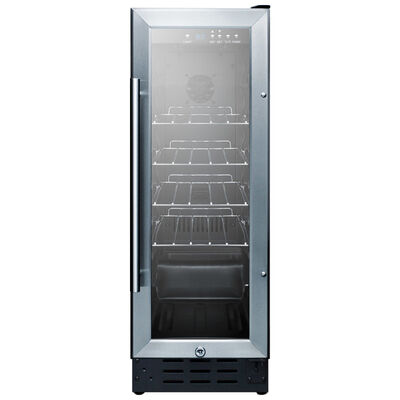 Summit 12 in. 2.2 cu. ft. Built-In/Freestanding Beverage Center with Pull-Out Shelves & Digital Control - Stainless Steel | SCR1225B