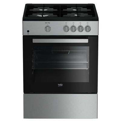 Beko 24 in. 2.5 cu. ft. Oven Freestanding Gas Range with 4 Sealed Burners - Stainless Steel | SLGR24410SS