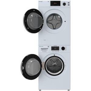 Equator Value 24 in. 2.47 cu. ft. Electric Front Load Laundry Center with Sensor Dry, Pet & Sanitize Cycle - White, , hires