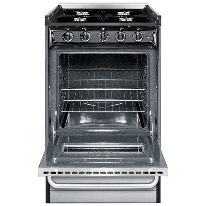Summit 20 in. 2.4 cu. ft. Gas Range with Open Burners - Stainless Steel, , hires