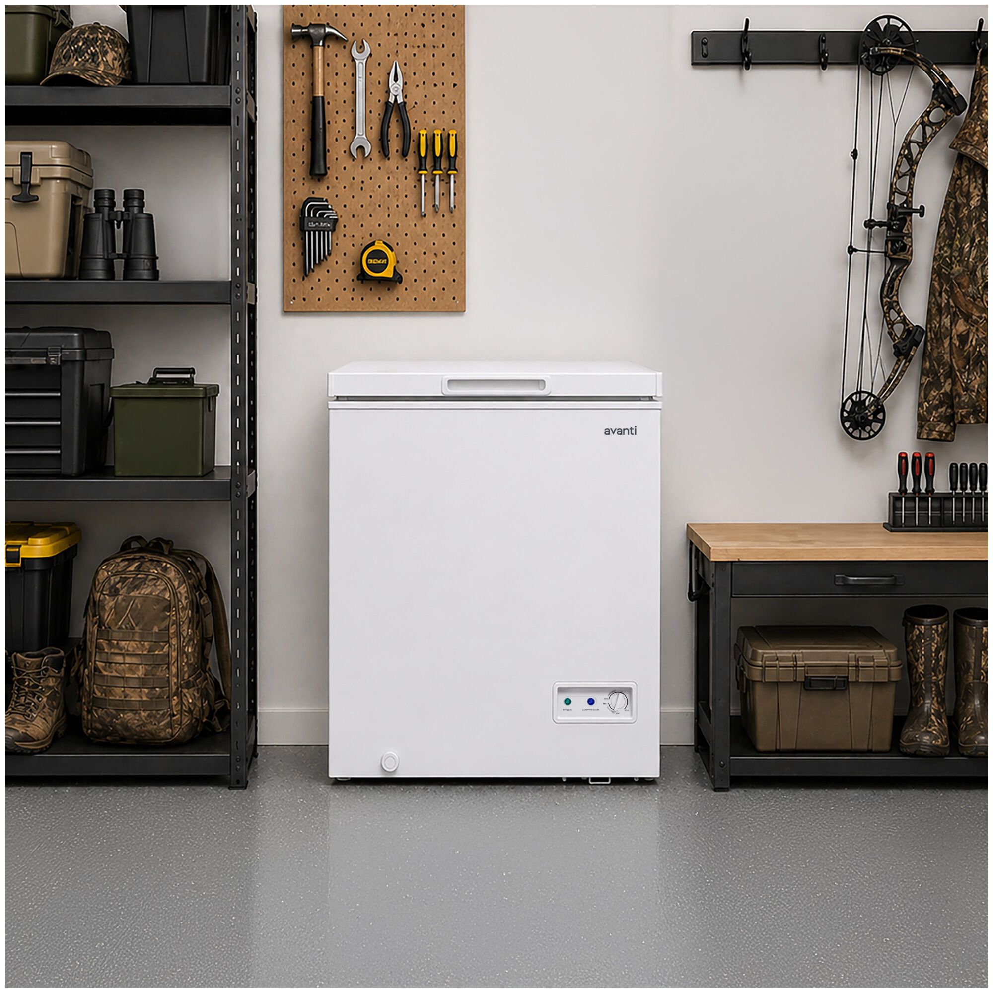 Avanti 25 in. 5.0 cu. ft. Garage-Ready Compact Chest Freezer
