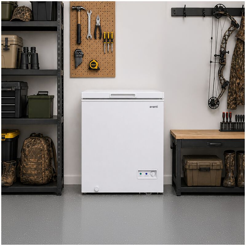 Avanti 25 in. 5.0 cu. ft. Garage-Ready Compact Chest Freezer - White, , hires