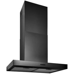 Broan Elite EW43 Series 30 in. Convertible Chimney Style Range Hood with 460 CFM, 3 Fan Speeds & 1 LED Light - Black Stainless, , hires