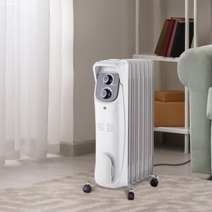 Lifesmart 1500W Radiator Space Heater with 3 Heat Settings & Overheat Safety Shut-Off - White, , hires