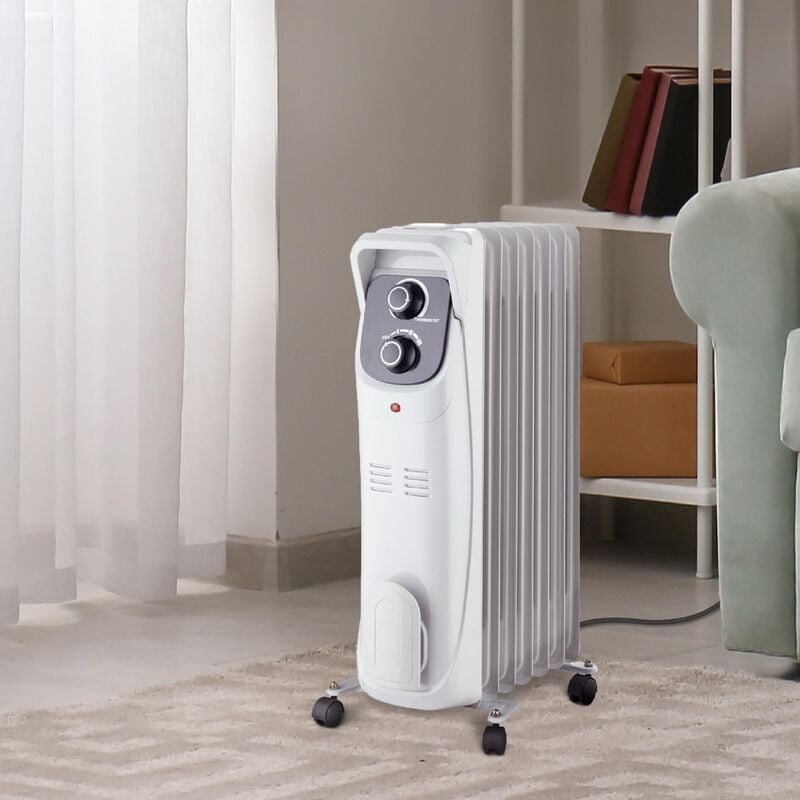 Lifesmart 1500W Radiator Space Heater with 3 Heat Settings & Overheat Safety Shut-Off - White, , hires