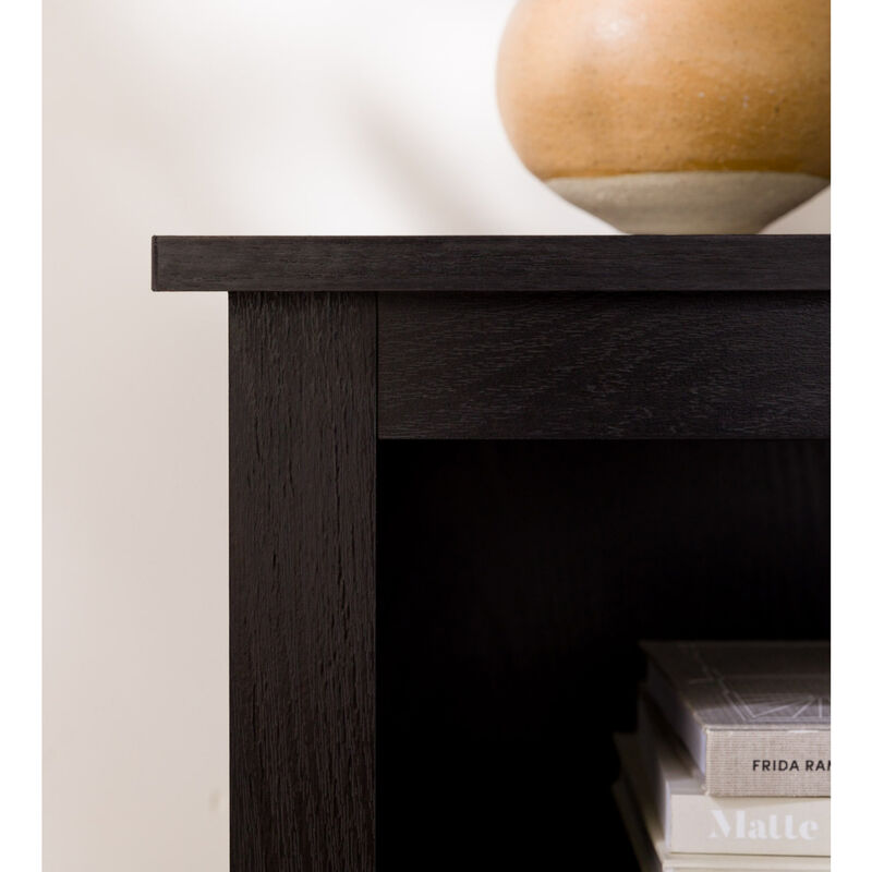 Walker Edison Essential 70 in. Rustic Wood TV Stand - Black, , hires