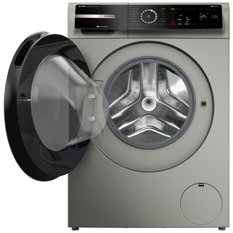 Bosch 800 Series 24 in. 2.4 cu. ft. Smart Stackable Front Load Washer with Sanitize Cycle - Pearl Steel, , hires
