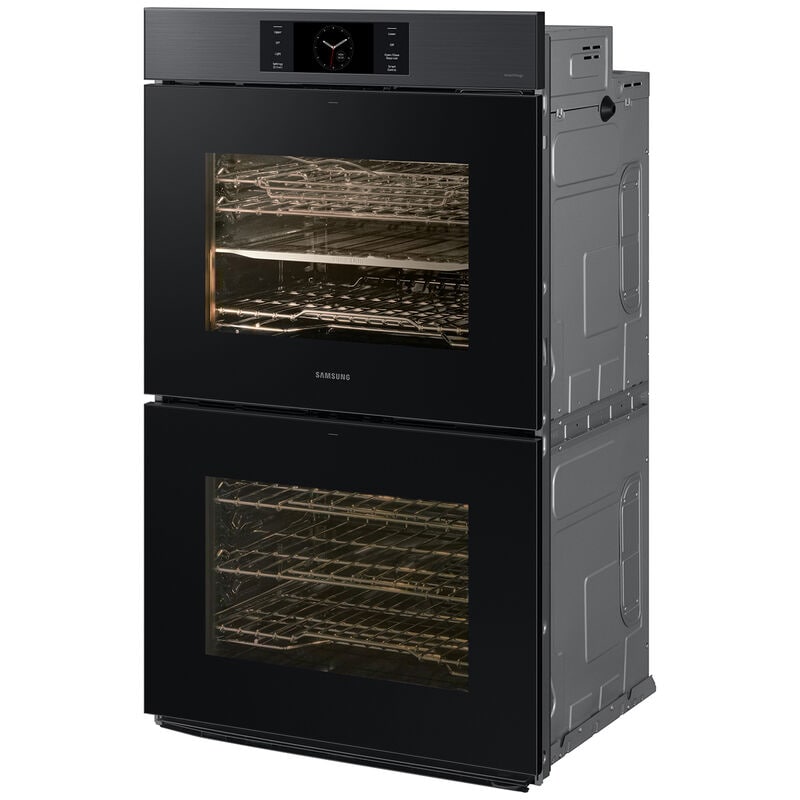 Samsung Bespoke 30 in. 10.2 cu. ft. Smart Top Control SteamElectric Double Wall Oven with Dual Convection - Matte Black, , hires
