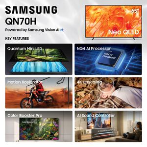 Samsung - 65" Class QN70H Neo QLED 4K UHD Smart Tizen TV, , hires