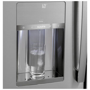 GE Profile 36 in. 27.9 cu. ft. Smart 4-Door French Door Refrigerator with External Ice & Water Dispenser - Stainless Steel, Stainless Steel, hires