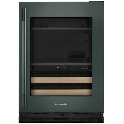 KitchenAid 24 in. Built-In/Freestanding 4.8 cu. ft. Compact Beverage Center with Adjustable Shelves & Digital Control - Juniper | KUBR524SJP