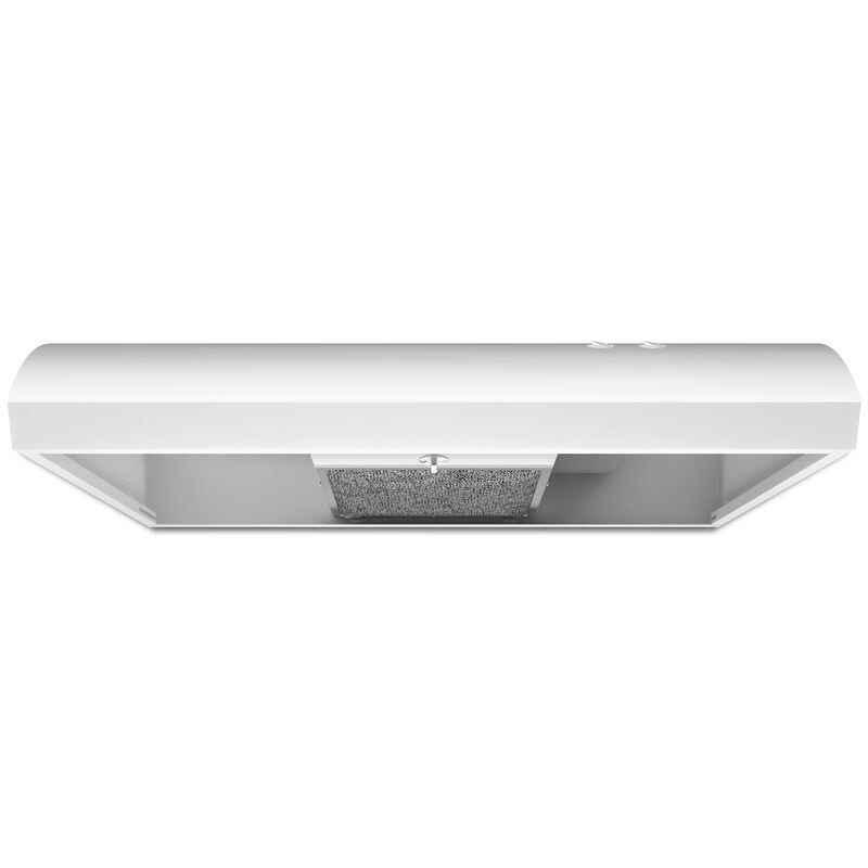 Whirlpool 30 in. Ductless Standard Style Range Hood with 140 CFM, 2 Fan Speeds & 1 Incandescent Light - White, , hires