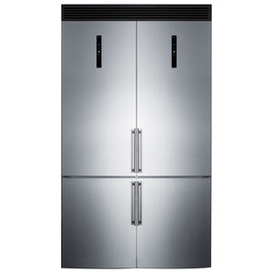 Summit 48 in. 23.4 cu. ft. Counter Depth 4-Door French Door Refrigerator - Stainless Steel, , hires