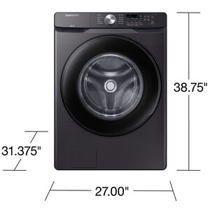 Samsung 27 in. 4.5 cu. ft. Stackable Front Load Washer with Sanitize Cycle & Vibration Reduction Technology - Brushed Black, Brushed Black, hires