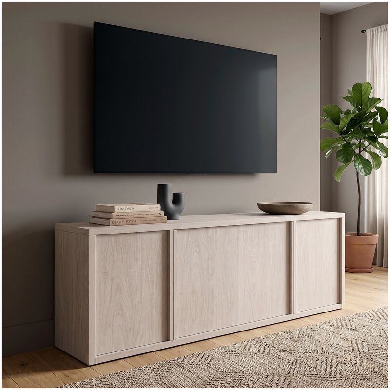 Preston & Cole Adaline 68" Wide TV Stand for TVs up to 75" - Alder White, , hires