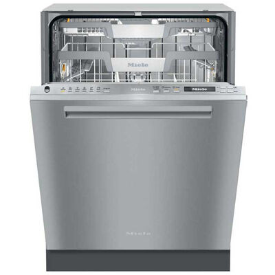 Miele 24 in. Smart Built-In Dishwasher with AutoDos System, Top Control, 43 dBA Sound Level, 16 Place Settings, 9 Wash Cycles & Sanitize Cycle - Stainless Steel | G7166SCVISFP