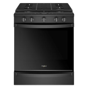 Whirlpool 30 in. 5.8 cu. ft. Smart Air Fry True European Convection Slide-In Gas Range with 5 Sealed Burners & Griddle - Black, Black, hires