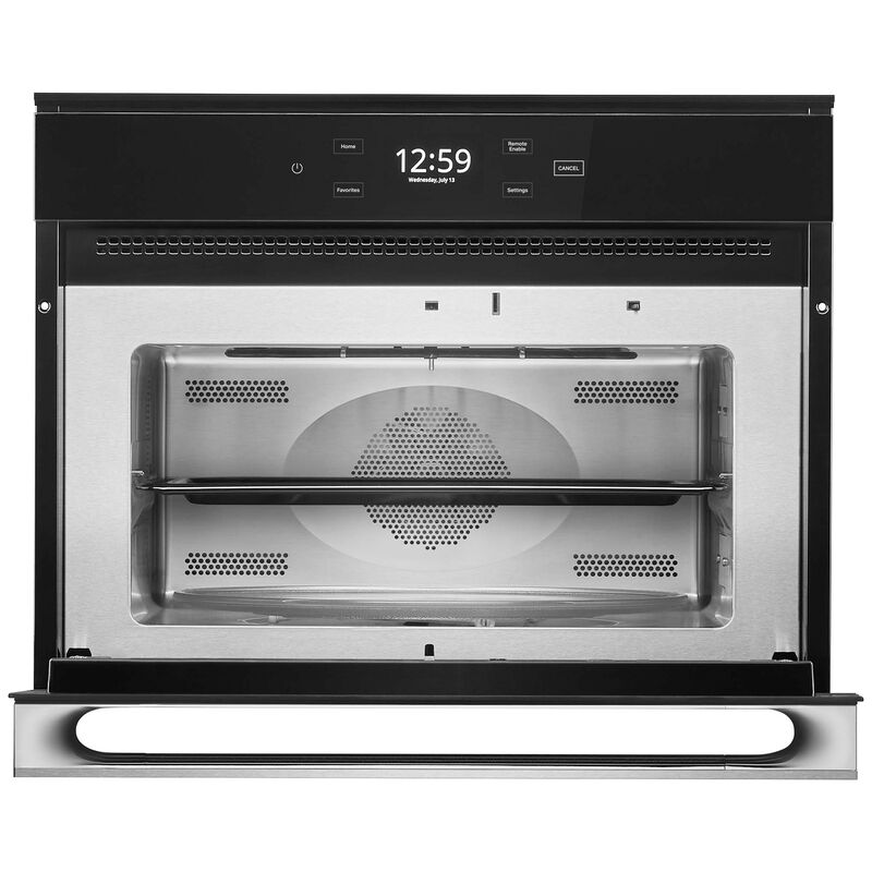 JennAir Noir 24 in. 1.4 cu. ft. Smart Speed Electric Single Wall Oven with True European Convection & Sensor Cooking - Floating Glass Black, , hires