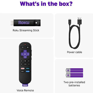 Roku - Streaming Stick - HD Streaming Device for TV with Voice Remote - Black, , hires