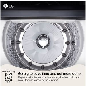 LG 27 in. 5.3 cu. ft. Smart Top Load Washer with Agitator, TurboWash3D Technology & AI Sensing - Alpine White, Alpine White, hires