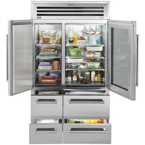 Sub-Zero Pro 48 in. 30.4 cu. ft. Built-In Smart Counter Depth 6-Door Side-by-Side Refrigerator with Glass Door & Ice Maker - Stainless Steel, , hires