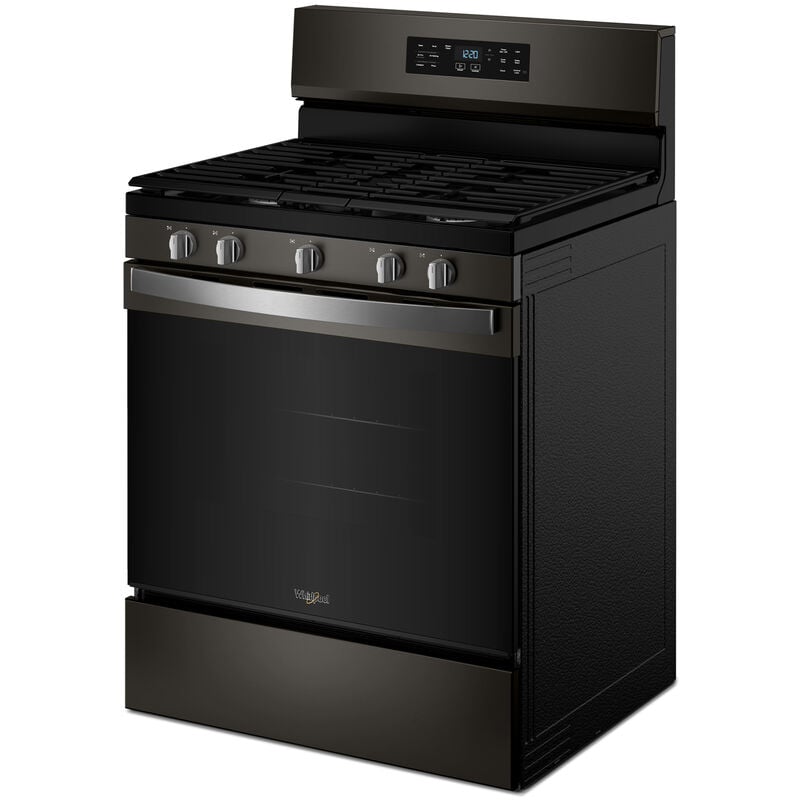 Whirlpool 30 in. 5.0 cu. ft. Air-Fry Standard Convection Gas Range with 5 Sealed Burners - Black Stainless, , hires
