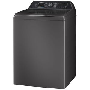 GE Profile 28 in. 5.3 cu. ft. Smart Top Load Washer with Agitator, Smarter Wash Technology, FlexDispense & Sanitize with Oxi - Diamond Gray, Diamond Gray, hires