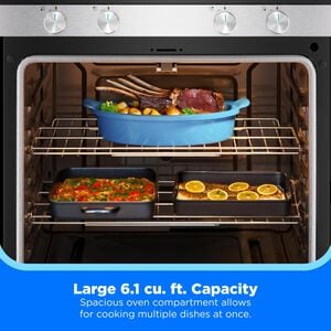 Midea 30 in. 6.1 cu. ft. Gas Range with 4 Sealed Burners - Stainless Steel, Stainless Steel, hires