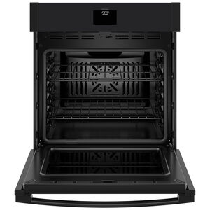 GE 27 in. 4.3 cu. ft. Smart Electric Single Wall Oven with True European Convection - Black, Black, hires