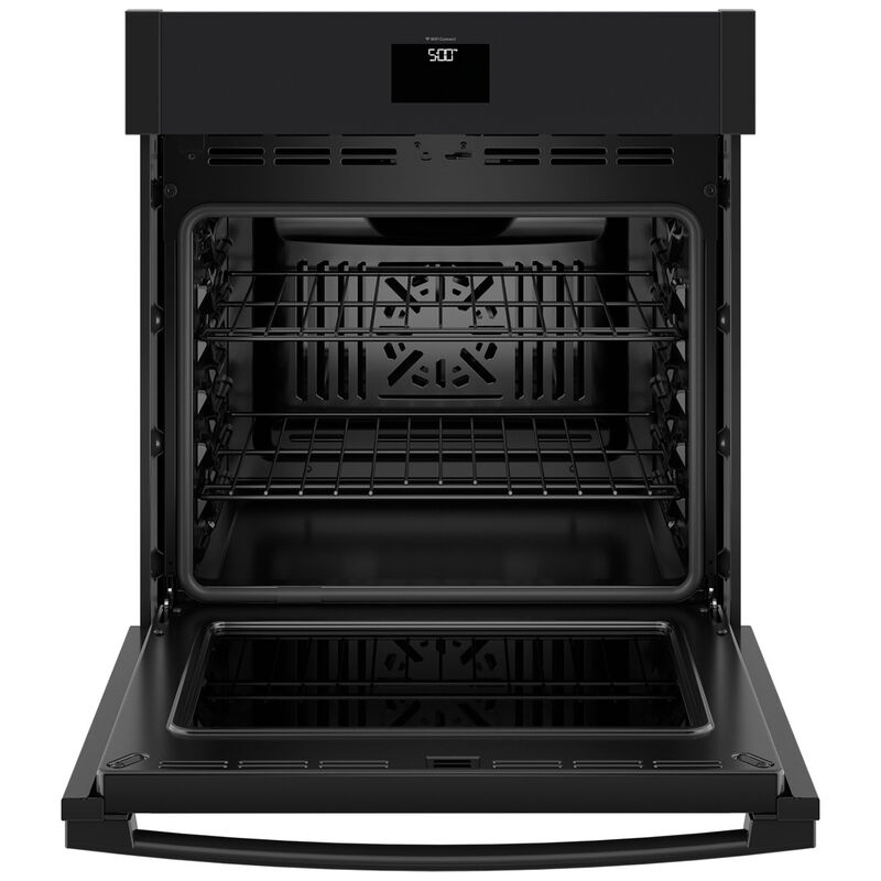 GE 27 in. 4.3 cu. ft. Smart Electric Single Wall Oven with True European Convection - Black, Black, hires